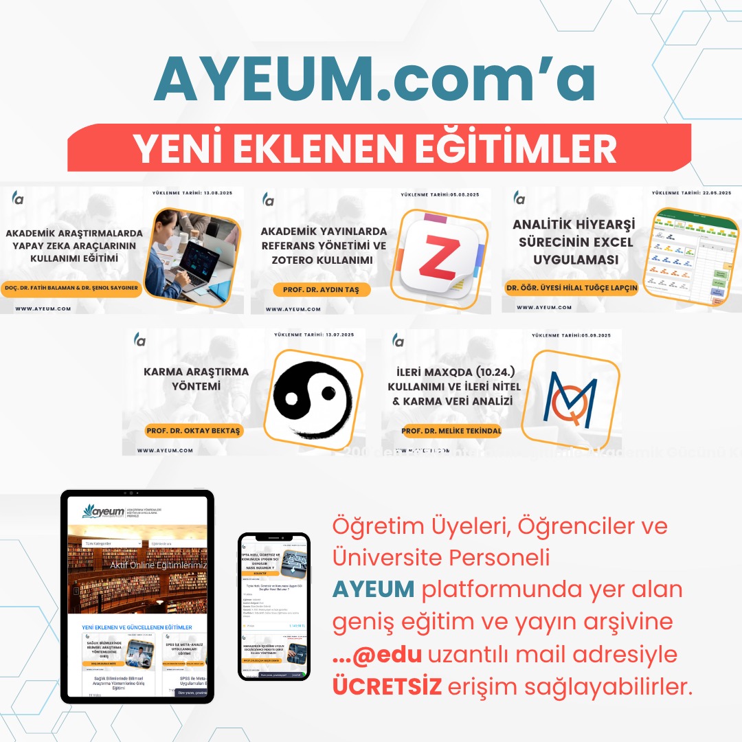 AYEUM Veri Tabanına Yeni Yüklenen Dersler Hakkında